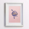 Affichette Coeur d'artichaut - rose