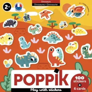 6 cartes stickers Poppik - Dinosaures