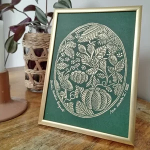 Gravure encadrée 13x18 - Ma saison vert