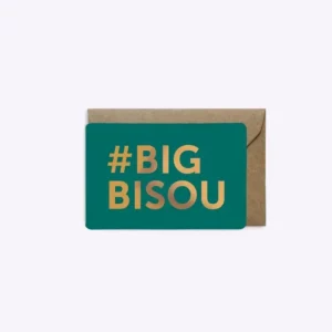 Mini-carte Big bisou - vert émeraude