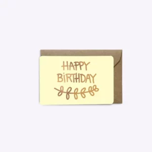 Mini-carte Happy birthday palme - vanille