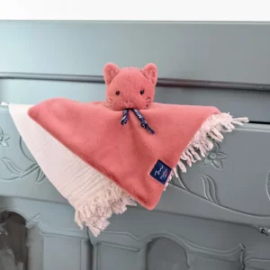 Doudou plat - Chat - rose