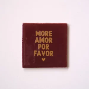 Carreau à accrocher - More amor por favor - doré / bordeaux