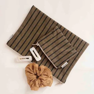 Pochette Lili - Rayures tennis - olive